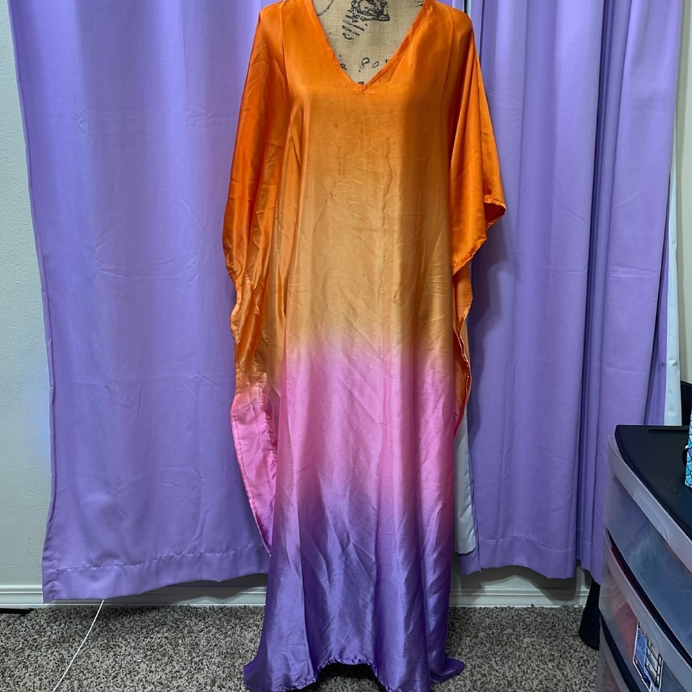 Goddess Long Caftan in Silky Satin